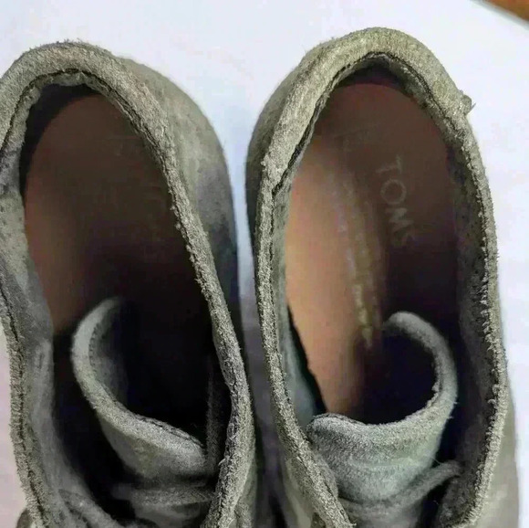 Toms Lunata Green Suede Lace Up Booties Size 7 - Picture 4 of 8